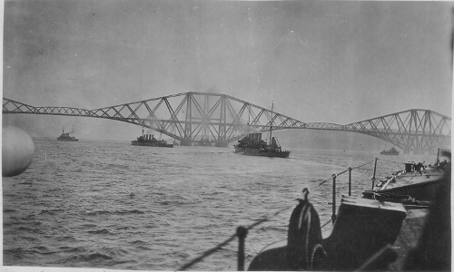2nd Squadron to North Sea under Firth of Forth bridge - Jackson