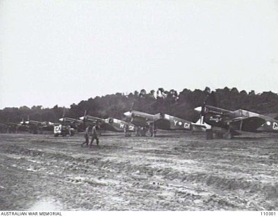 RAAF Kittyhawks on Tarakan 28 June, 1945