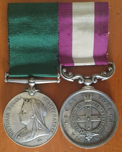 Colonial Auxiliary Long Service Medal                                                                                                                          & Volunteer Long Service Medal [10]