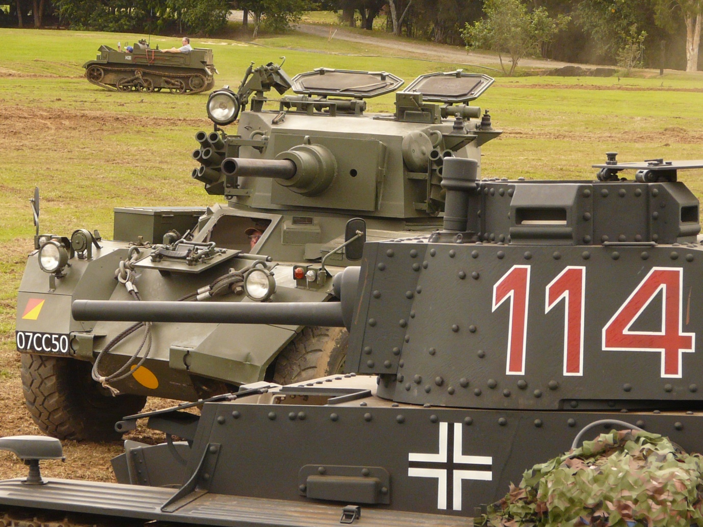 All manner of armoured vehicles were available for rides around the dirt track. 